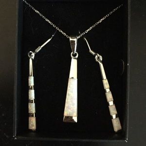 Opal earrings and necklace set